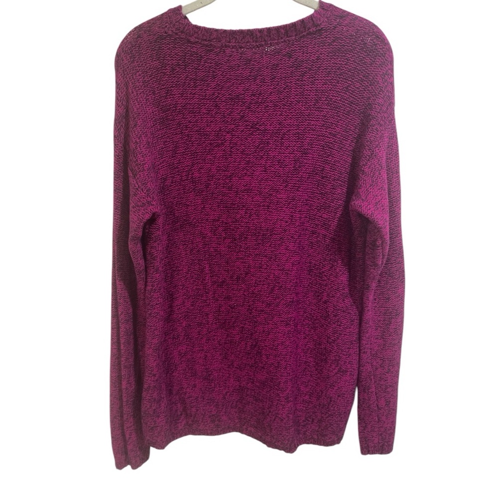 Philosophy Magenta Black Marbled Crew Neck Sweater Size Medium - Picture 6 of 10